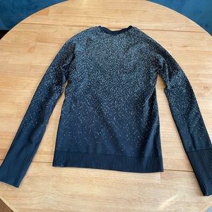 Lululemon athletica Rest Less Pullover, size 4, black and white herringbone fade